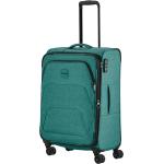 Textilní kufry Travelite v zelené barvě z látky na čtyřech kolečkách o objemu 90 l 