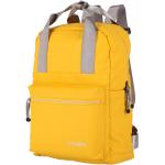 Dámské Městské batohy Travelite Basics v žluté barvě v retro stylu z plátěného materiálu o objemu 11 l 