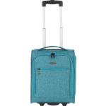 Pánské Textilní kufry Travelite v modré barvě z látky na dvou kolečkách 