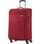 Pánské Textilní kufry Travelite v červené barvě v elegantním stylu z látky na čtyřech kolečkách o objemu 98 l 