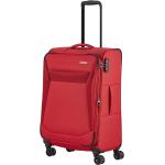 Pánské Textilní kufry Travelite v červené barvě z látky na čtyřech kolečkách 