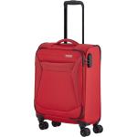 Pánské Textilní kufry Travelite v červené barvě z látky na čtyřech kolečkách o objemu 34 l 