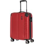 Dámské Abs kufry Travelite v červené barvě v moderním stylu na čtyřech kolečkách 