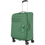 Textilní kufry Travelite v zelené barvě v elegantním stylu z látky na čtyřech kolečkách o objemu 66 l 