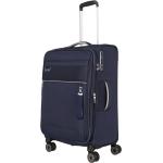 Textilní kufry Travelite v námořnicky modré barvě v elegantním stylu z látky na čtyřech kolečkách o objemu 66 l 