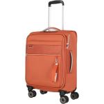 Textilní kufry Travelite v měděné barvě v elegantním stylu z látky na čtyřech kolečkách o objemu 35 l 