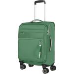 Textilní kufry Travelite v zelené barvě v elegantním stylu z látky na čtyřech kolečkách o objemu 35 l 