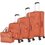 Dámské Sady kufrů Travelite v oranžové barvě v elegantním stylu na čtyřech kolečkách 