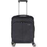 Textilní kufry Travelite v černé barvě v elegantním stylu z látky na čtyřech kolečkách 