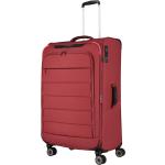 Pánské Textilní kufry Travelite v červené barvě z látky na čtyřech kolečkách o objemu 98 l 