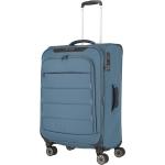 Pánské Textilní kufry Travelite v modré barvě z látky na čtyřech kolečkách o objemu 67 l 