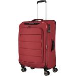 Pánské Textilní kufry Travelite v červené barvě z látky na čtyřech kolečkách o objemu 67 l 