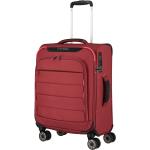 Textilní kufry Travelite v červené barvě z látky na čtyřech kolečkách o objemu 36 l 