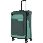 Pánské Textilní kufry Travelite v zelené barvě z látky na čtyřech kolečkách o objemu 103 l 
