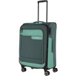 Pánské Textilní kufry Travelite v zelené barvě z látky na čtyřech kolečkách o objemu 80 l 