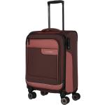 Textilní kufry Travelite v pudrové barvě z látky na čtyřech kolečkách 
