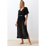 Dámské Letní šaty Trendyol v černé barvě z bavlny ve velikosti M maxi ve slevě 
