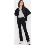 Dámské Džíny s vysokým pasem Trendyol v černé barvě flared z bavlny ve velikosti 10 XL strečové ve slevě 
