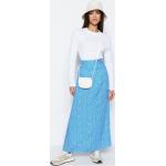 Dámské Dlouhé sukně Trendyol ve světle modré barvě s květinovým vzorem z viskózy ve velikosti 10 XL maxi ve slevě 