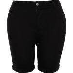 Dámské Džínové kraťasy Trendyol v černé barvě z bavlny ve velikosti 3 XL s vysokým pasem ve slevě plus size 