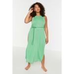 Trendyol Curve Green Halter Neck Knitted Beach Dress