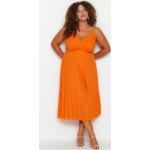 Dámské Koktejlové šaty Trendyol v oranžové barvě z polyesteru ve velikosti 4 XL ve slevě plus size 