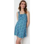 Dámské Pletené šaty Trendyol ve světle modré barvě z polyesteru ve velikosti XS mini ve slevě 