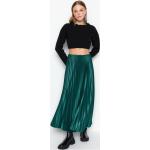 Dámské Dlouhé sukně Trendyol ve smaragdové barvě z polyesteru ve velikosti L maxi ve slevě 