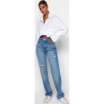 Dámské Straight Fit džíny Trendyol v modré barvě z bavlny ve velikosti 9 XL ve slevě 