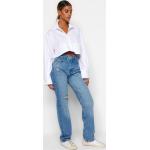 Dámské Straight Fit džíny Trendyol v modré barvě z bavlny ve velikosti 10 XL ve slevě 