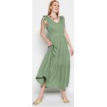 Dámské Áčkové šaty Trendyol ve světle zelené barvě z viskózy ve velikosti 9 XL maxi ve slevě 