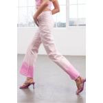 Dámské Džíny s vysokým pasem Trendyol v růžové barvě colour blocking z bavlny ve velikosti 9 XL ve slevě 