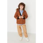 Dětské kabáty Chlapecké v hnědé barvě od značky Trendyol 