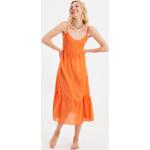 Dámské Šaty na ramínka Trendyol v oranžové barvě z bavlny ve velikosti 10 XL ve slevě 