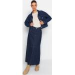 Dámské Dlouhé sukně Trendyol v modré barvě z bavlny ve velikosti 10 XL maxi ve slevě 
