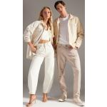 Dámské Boyfriend jeans Trendyol v bílé barvě z bavlny ve velikosti XL ve slevě 
