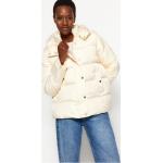 Dámské Zimní kabáty Trendyol v bílé barvě z polyesteru ve velikosti S podšité ve slevě 