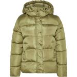 Dámské Zimní bundy s kapucí Trendyol v khaki barvě z polyesteru ve velikosti S podšité ve slevě 
