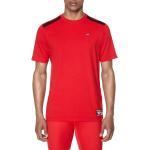 Pánská  Sportovní trička Diesel v červené barvě v retro stylu ve velikosti M 