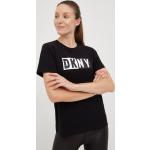 Dámské Designer Topy s potiskem DKNY v černé barvě ve velikosti L s krátkým rukávem 