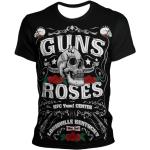 Pánské Topy v ležérním stylu z polyesteru ve velikosti 10 XL s krátkým rukávem s motivem Guns-n-Roses s motivem lebka plus size 