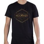 Pánská  Trička s potiskem v černé barvě z bavlny ve velikosti XXL s motivem Harry Potter Hogwarts plus size 