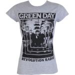 Dámská  Trička s potiskem v šedé barvě z bavlny ve velikosti L  strečová  s motivem Green Day 
