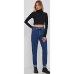 Dámské Designer Topy Calvin Klein Jeans v černé barvě z polyesteru ve velikosti M s dlouhým rukávem s vysokým krkem 
