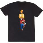 Pánská  Trička s potiskem v černé barvě z bavlny ve velikosti XXL s motivem Super Mario Mario plus size 