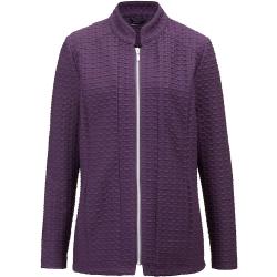 Tričkový kabátek ze strukturovaného materiálu Paola Tmavá fialová