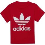 Dětská trička s potiskem adidas Originals Trefoil v červené barvě 