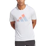 Pánská  Trička na běhání adidas v bílé barvě ve velikosti L s krátkým rukávem ve slevě 