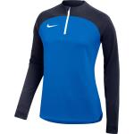 Dámské Topy Nike Academy v modré barvě z polyesteru ve velikosti S s dlouhým rukávem ve slevě 