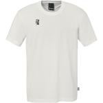 Pánská  Fitness trička Kempa v bílé barvě z polyesteru ve velikosti Oversize s krátkým rukávem s kulatým výstřihem 
